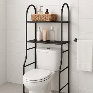 Over The Toilet Storage Rack With Three Shelves For Bathroom Organization And Extra Towel Space