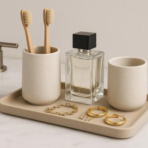Bathroom Vanity Countertop Tray For Organizing Toothbrush Holders Perfume And Jewelry Sets